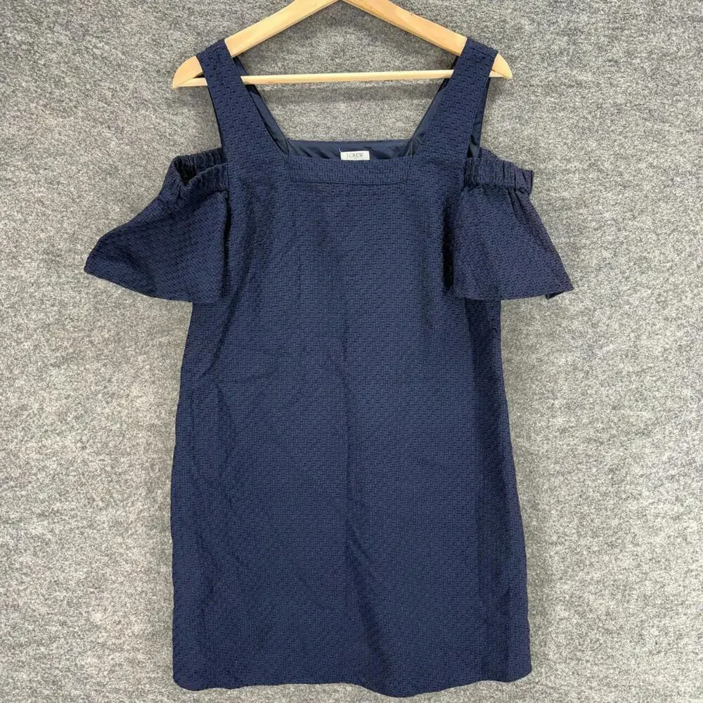 J. Crew Mini Dress Women S Small Short Cold Shoulder Short Sleeve Cotton Lined